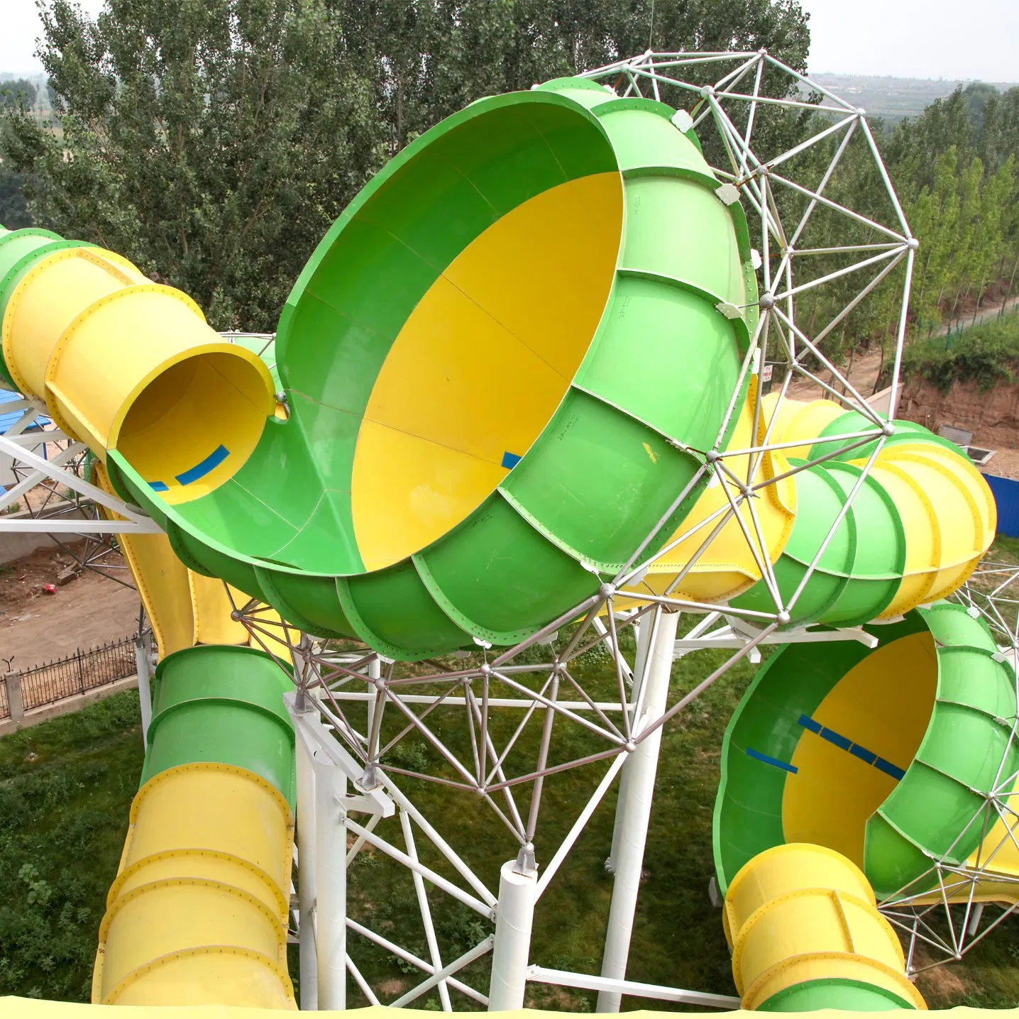 Commercial Amusement Space Bowl Slide Aqua Water Equipment Park with Fiberglass Large Slide