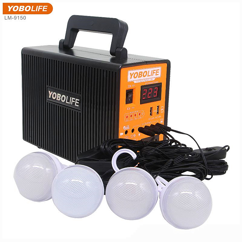 150W Portable Solar Energy System with Lithium Battery Solar Panels Home Use Portable Solar Lighting Kits Solar Camping Light