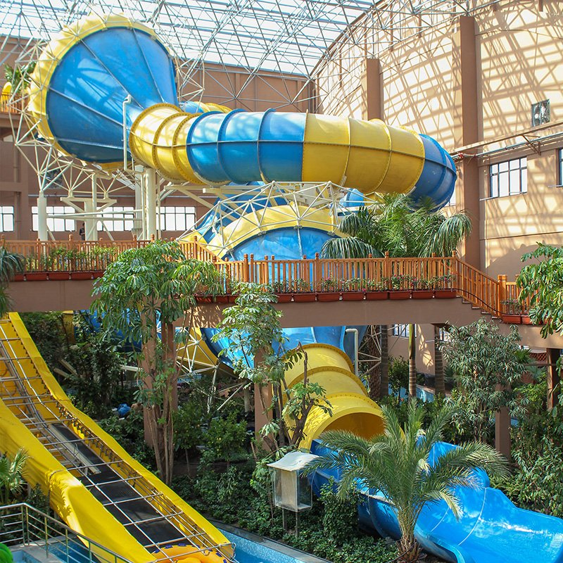 Commercial Amusement Space Bowl Slide Aqua Water Equipment Park with Fiberglass Large Slide