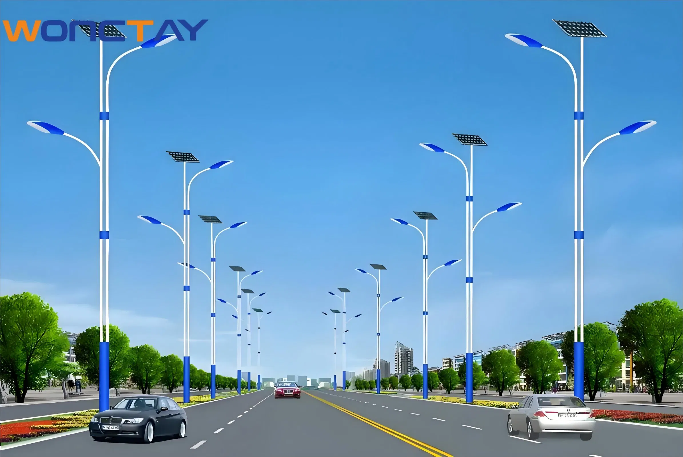 Wonctay 20W-60W High Quality Integrated LED Solar Street Light Easy Installation Lighting