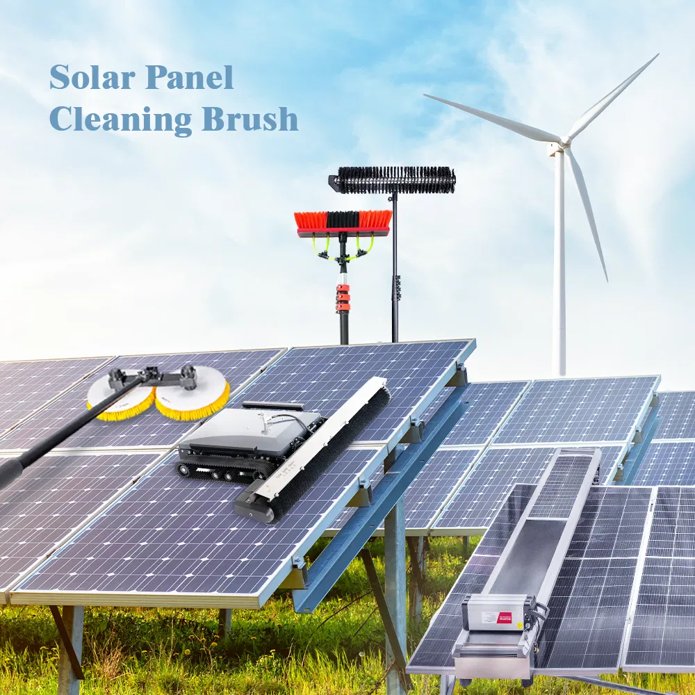 Whole Sale with Water Pump Solar Panel Cleaner Brush Cleaning Solar Panel Brush
