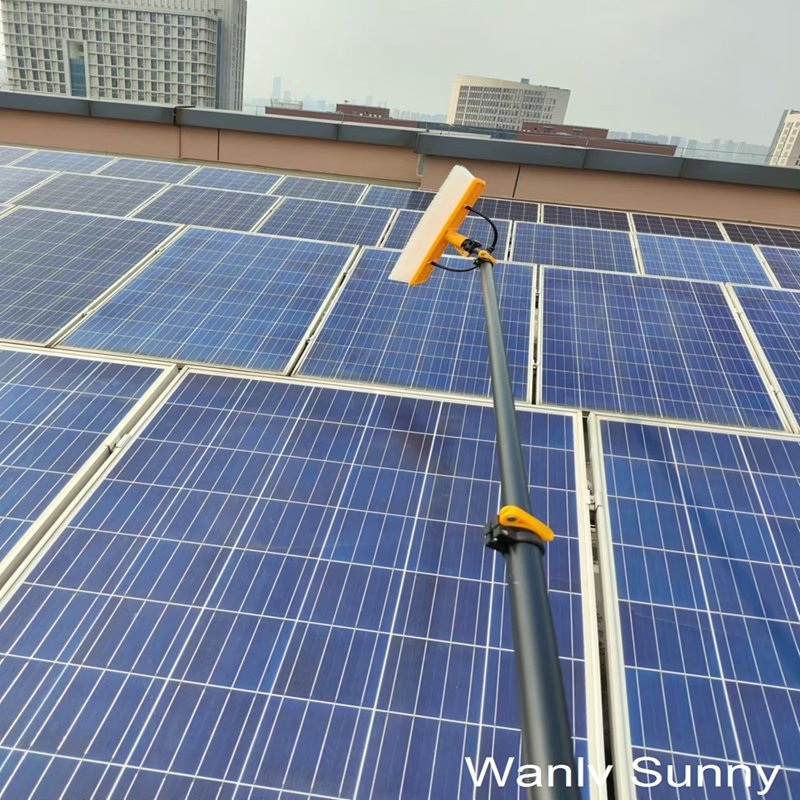 Solar Panel Spray Cleaning Brush Connect to Tap or Pump in Option