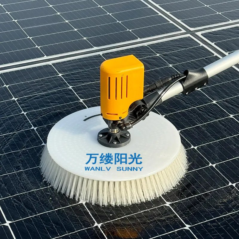 Matched High-Pressure Pump and Extended Water Pipe Spin Solar Panel Cleaning Brush