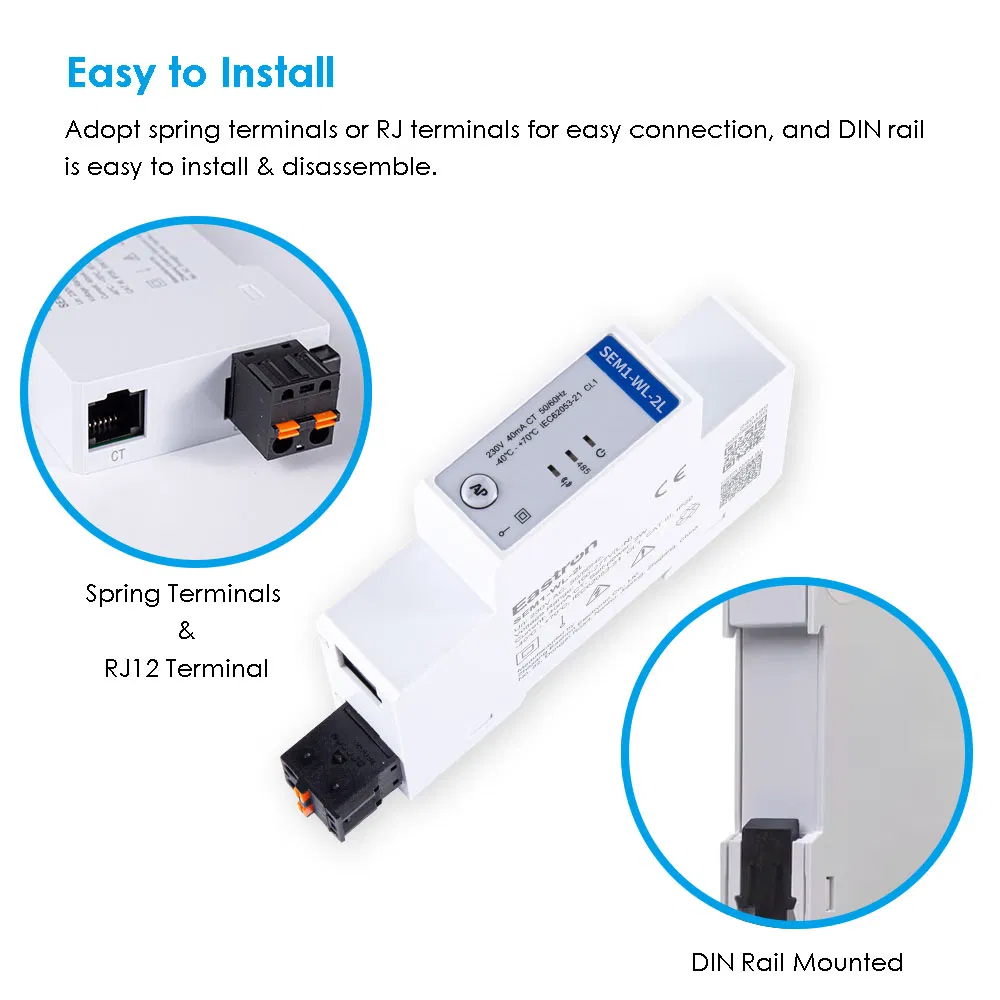 Eastron Sem1-Wl-2L Wi-Fi Remote Monitoring Solar Energy Monitor Two Channel Measurement Single Phase Bi-Directional Energy Meter