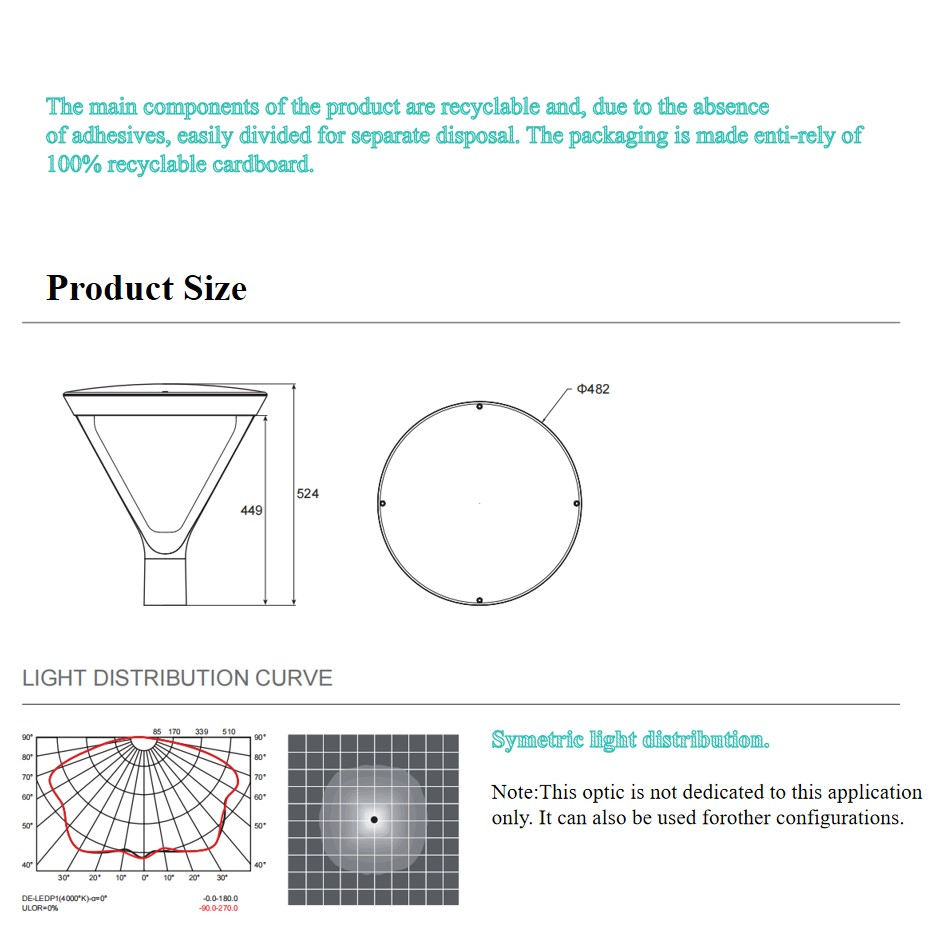 Customized AC Mains Hybrid Garden Courtyard Light Waterproof 20W LED 3000K 6000K for Outdoor Residential Street Lighting