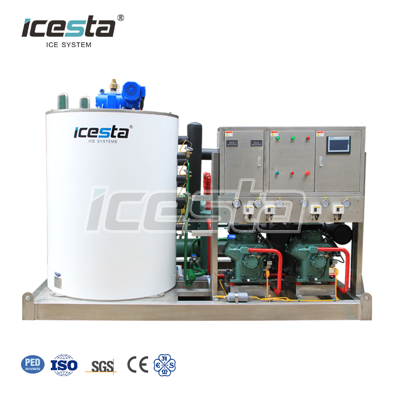 Icesta High Reliable 1t 3t 5t 10t 15t 20t 25t 30t Commercial Industrial Marine Flake Ice Machine Flake Ice Machine