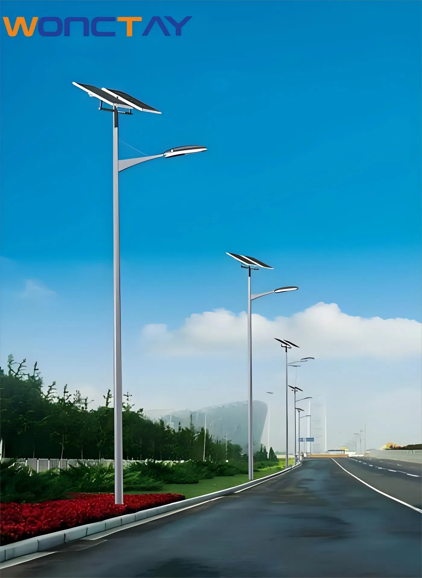 Wonctay 20W-60W High Quality Integrated LED Solar Street Light Easy Installation Lighting