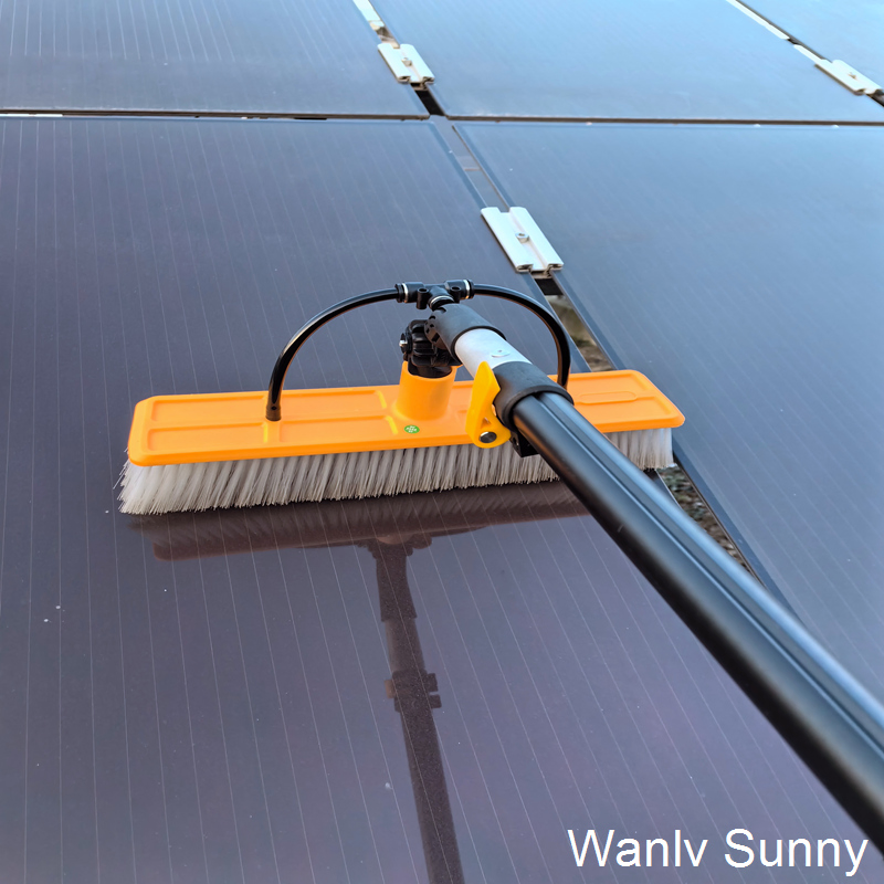 Water-Proof Solar Panel Cleaning Brush Water-Fed Solar Cleaning Pole with Water Pump