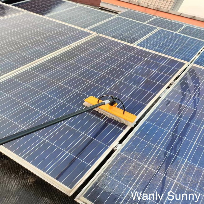 Solar Cleaner Photovoltaic Cleaning Brush with Water Hose Connect to Pump