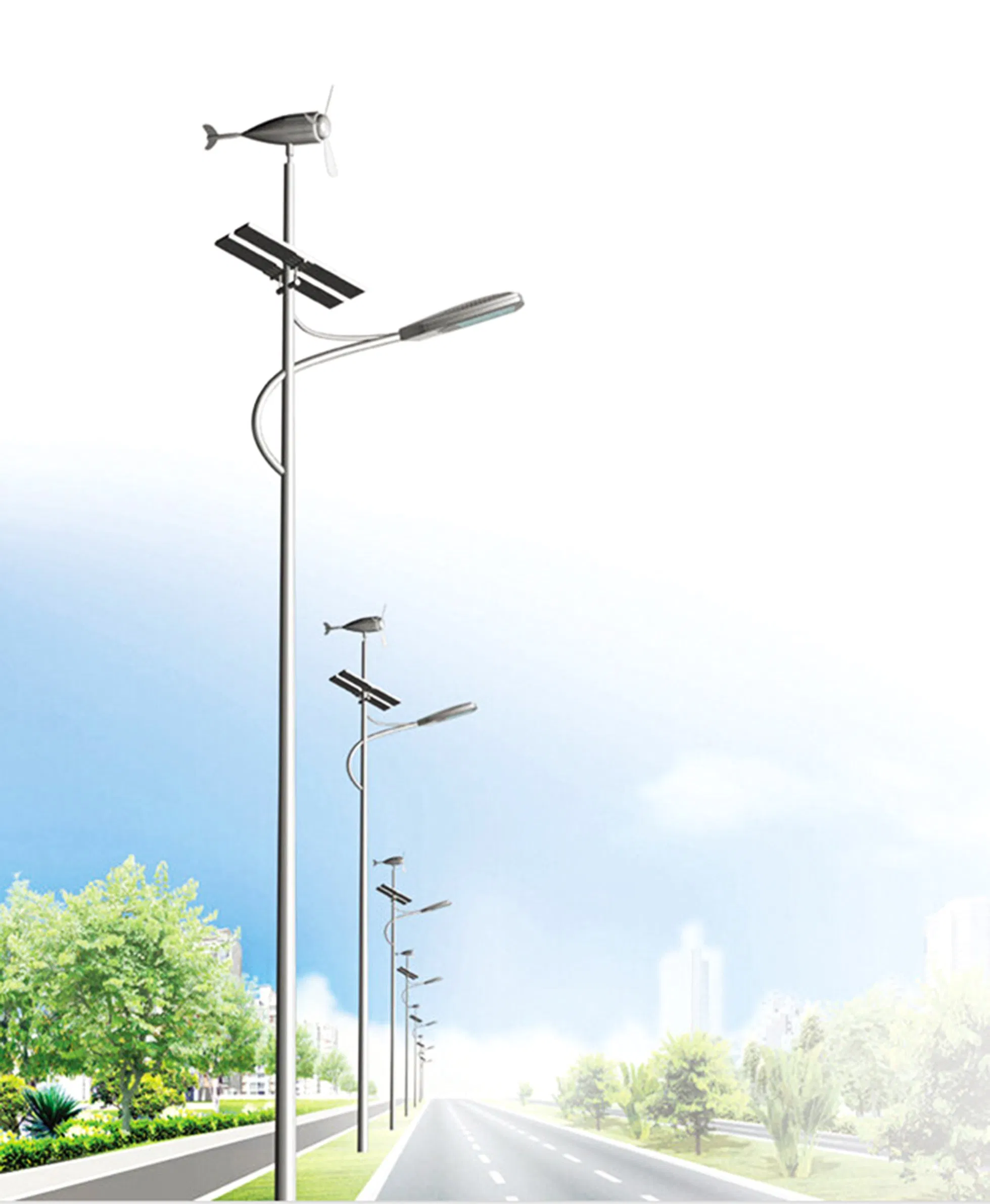 Eco-Friendly Wind Solar Hybrid Street Light with Hassle-Free Installation