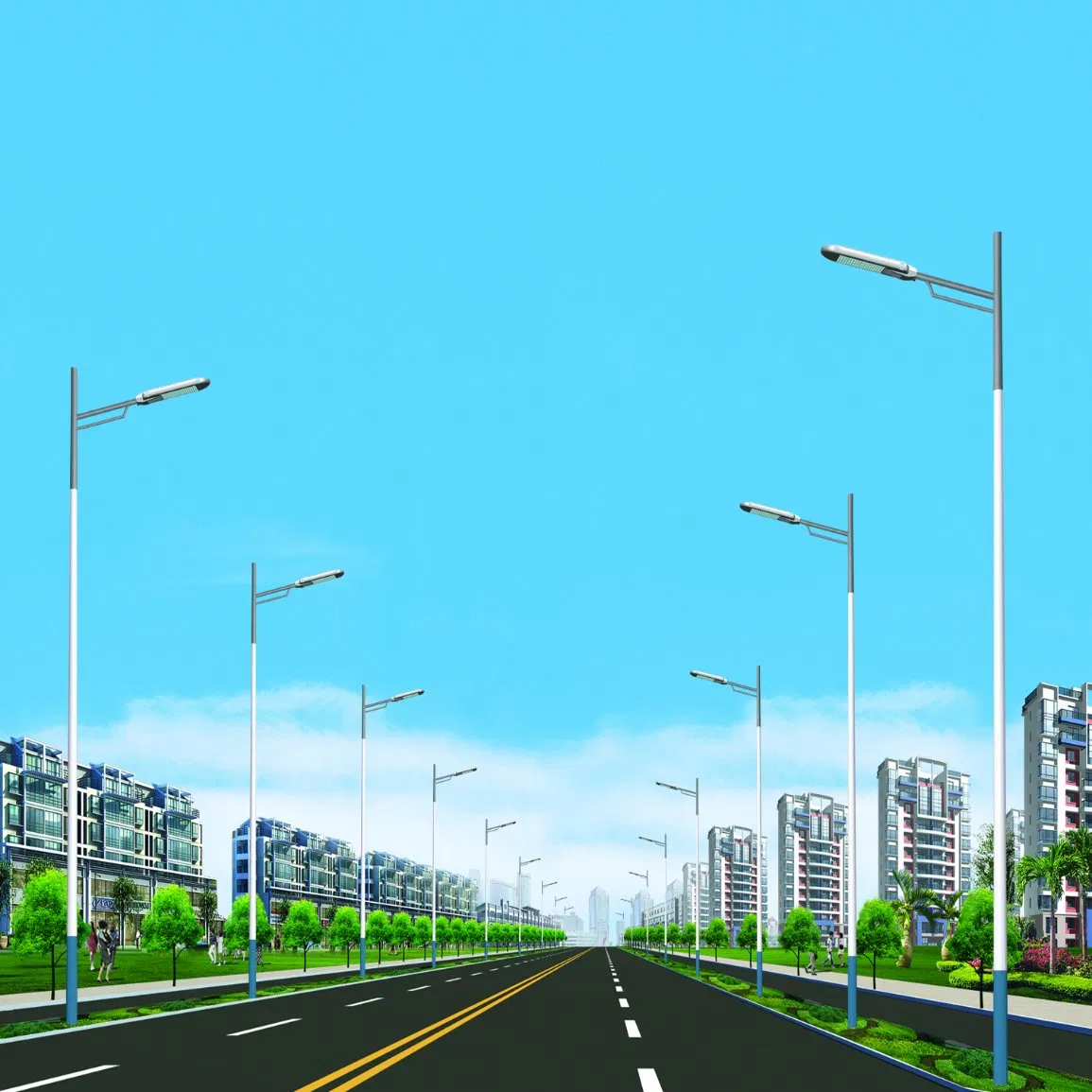 6m Residential Solar LED Street Lighting Solution