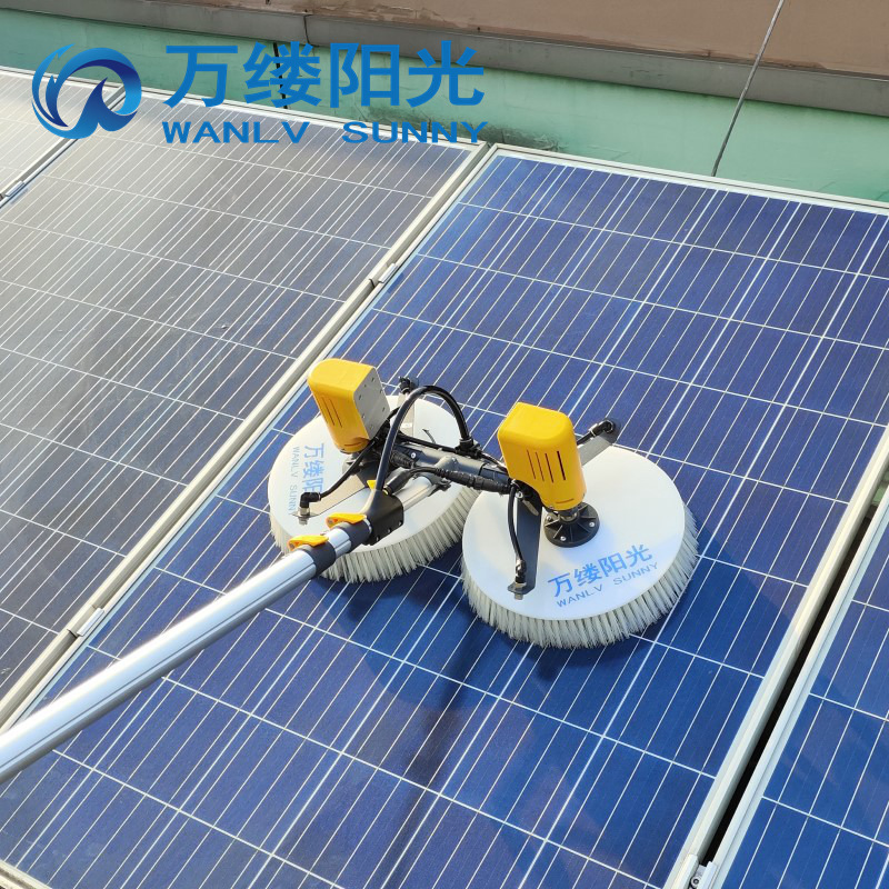 Long-Handle Soft Bristle Solar Pane Cleaning Brush with High-Pressure Pump Broom Kit