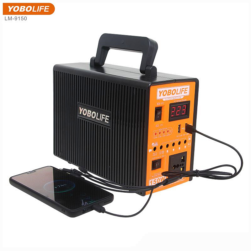 150W Portable Solar Energy System with Lithium Battery Solar Panels Home Use Portable Solar Lighting Kits Solar Camping Light