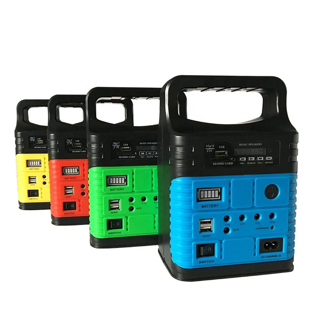 Home Mobile Charging Music Speaker FM Radio Solar LED Light Kit Mini Solar System
