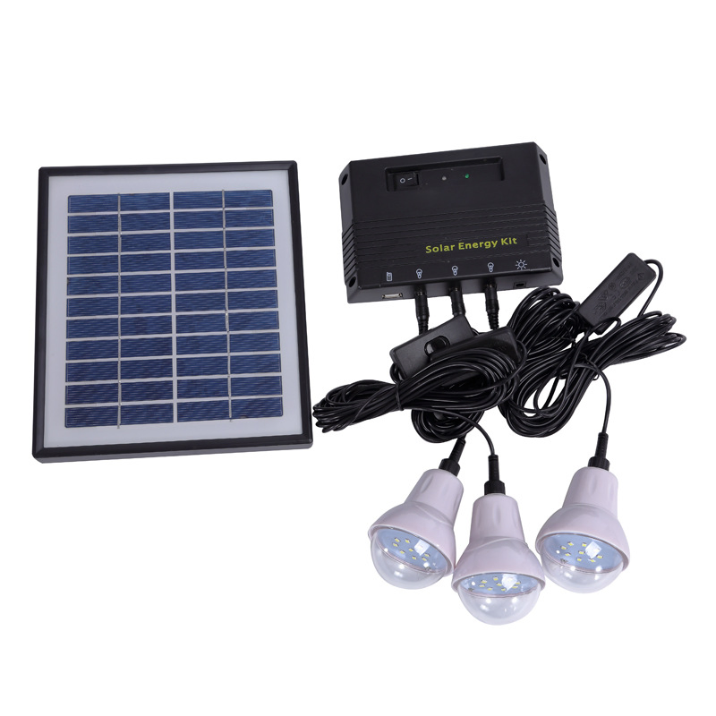 Home Use Solar Power Lighting System Whit 3 LED Bulbs