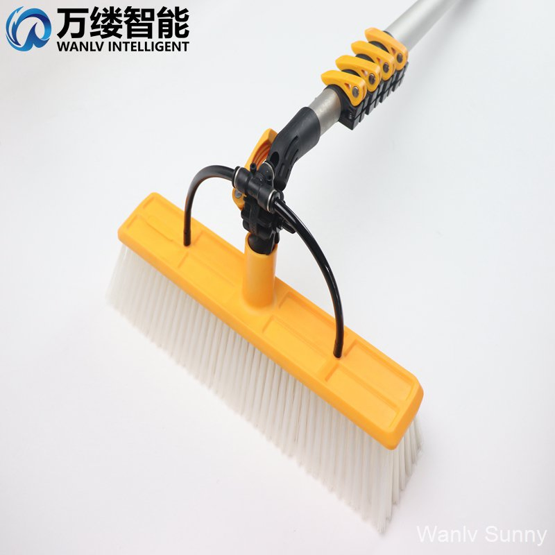 Spray Brush with Water Fed Pole and Pump for Solar Panel Cleaning