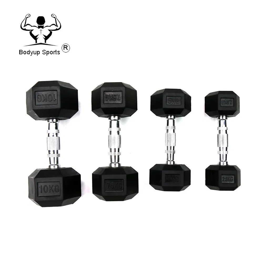 Rubber Hex Dumbbell for Training Gym Commercial Fitness Equipment