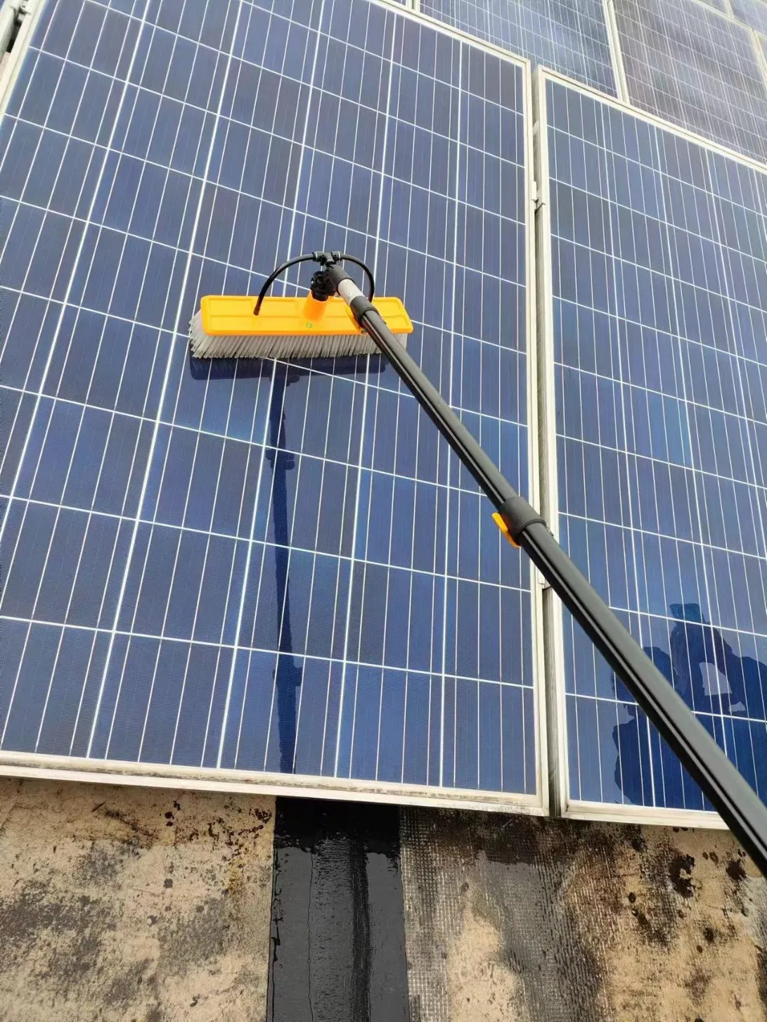 Solar Panel Spray Cleaning Brush Connect to Tap or Pump in Option