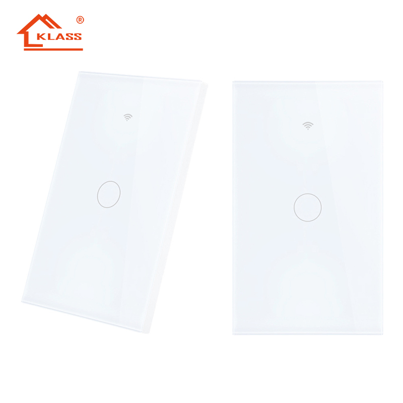 Klass Us Standard IP65 Bluetooth Wireless WiFi Wall Touch Tuya Electrical Light Switch with Tempered Glass Smart Switch