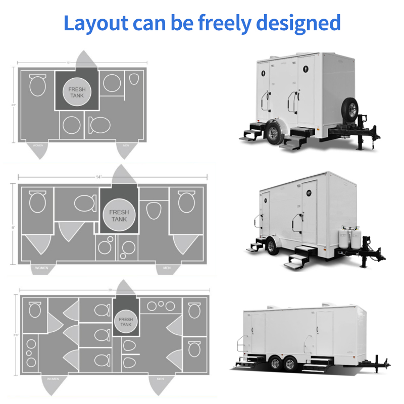 Outdoor Street-Smart Mobile Restroom Trailer / Portable Chemical Toilet / Movable Bathroom Unit