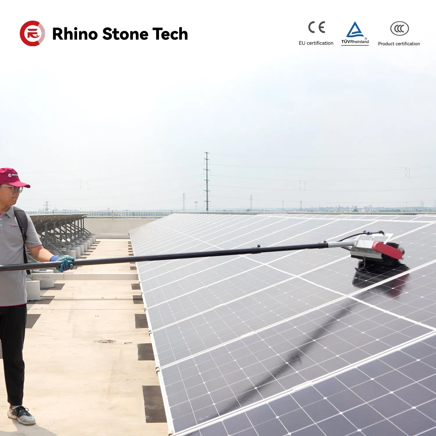 Widely Used Lightweight Manual Spray Brush Can Be Connected to Water Pump/Tap Directly for Solar Panel Quick Cleaning