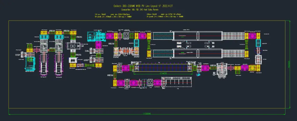 Fully Automated 30MW Solar Panel Production Line Layout