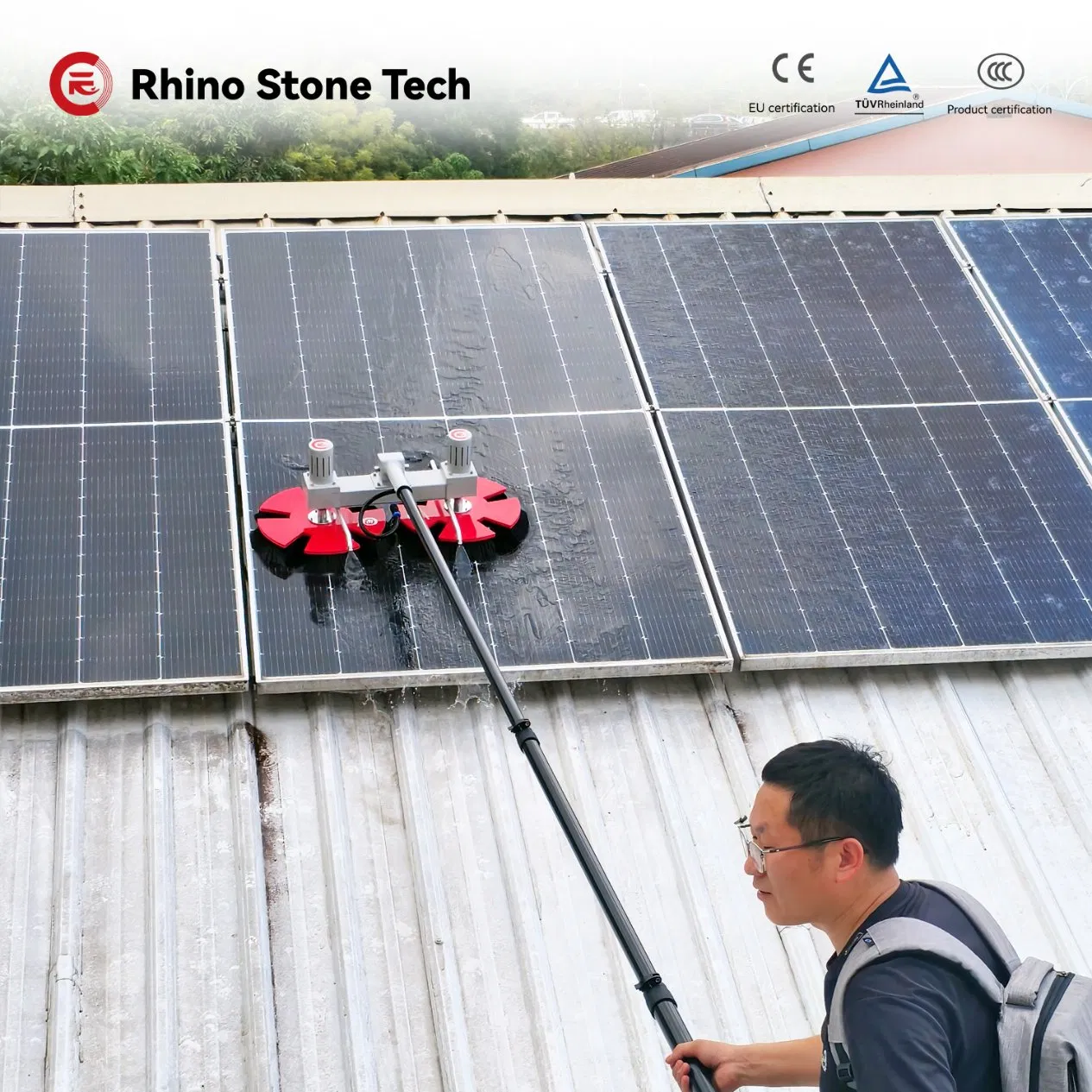High-Tech Anti-Obstacles High-Pressure Washer for Solar Panels Cleaning, Best Maintenance Solution