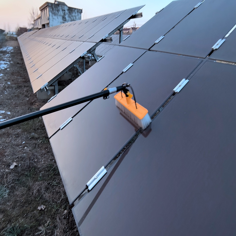 Solar Cleaner Photovoltaic Cleaning Brush with Water Hose Connect to Pump