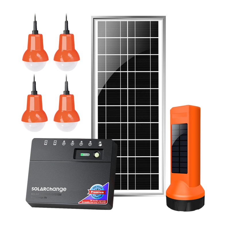 Lighting Global Verasol Certificated 10W 20W Solar Lighting System with Radio/Torch/Reading Light Solar Home System and Solar Panel Kit for Rwanda/Uganda/Africa
