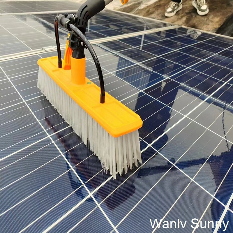 Solar Cleaner Photovoltaic Cleaning Brush with Water Hose Connect to Pump
