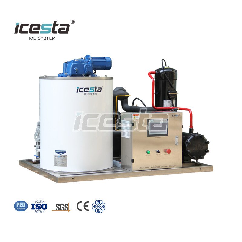 Icesta High Reliable 1t 3t 5t 10t 15t 20t 25t 30t Commercial Industrial Marine Flake Ice Machine Flake Ice Machine