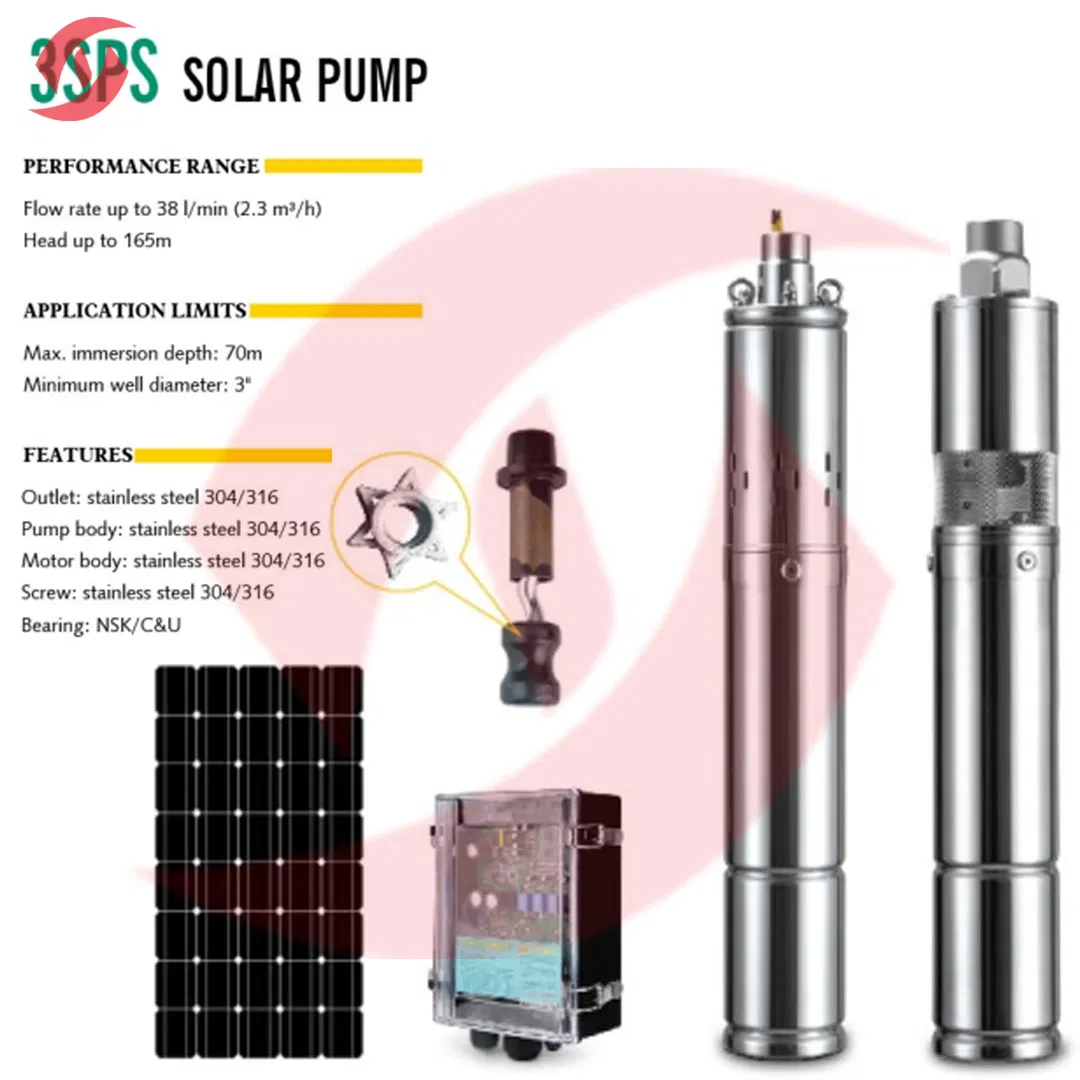 AC/DC Submersible Solar Powered Hybrid Water Pump Deep Well System for Garden Home Irrigation