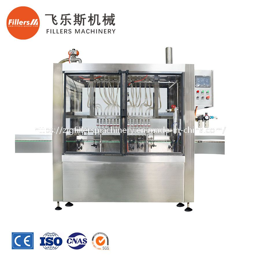 Full Automatic Linear Liquid Filler Water Soy Sauce Juice Gin Wine Vodka Bottle Pressure Overflow Filling Machine