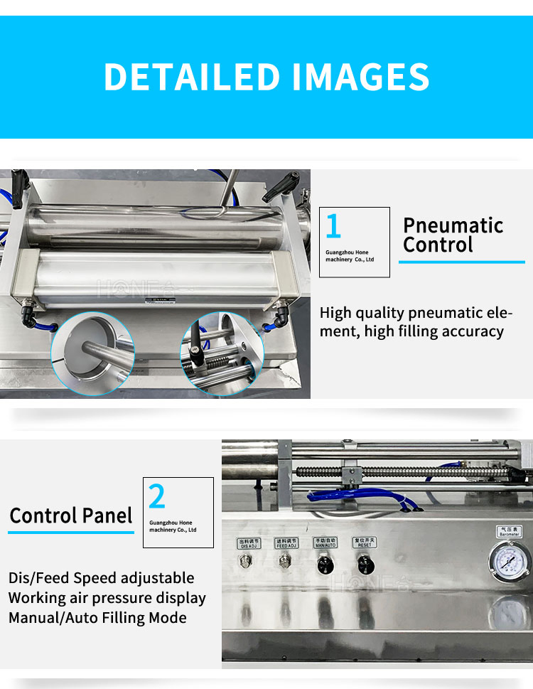 Honemix Semi-Automatic Pneumatic Type Benchtop Piston Filling Machine for Viscous Liquids