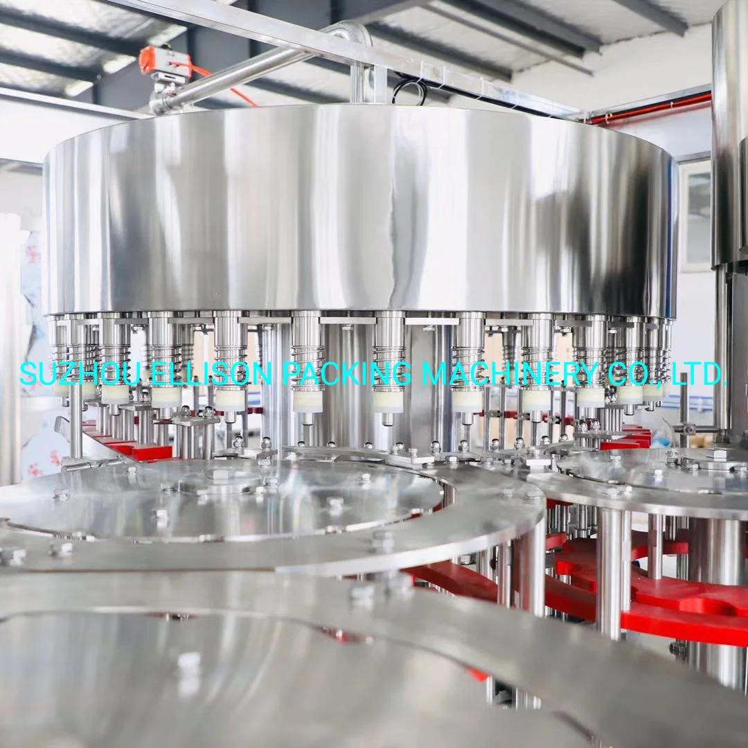 Export 15000bph 3 in 1 Plastic/Glass/Aluminum Can Bottle Beverage Juice Soft Carbonated Drink Water Liquid Rinsing Filling Capping Labeling Packing Machine