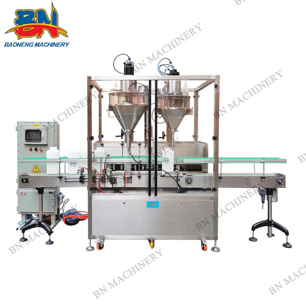 2-nozzle chemical powder filling