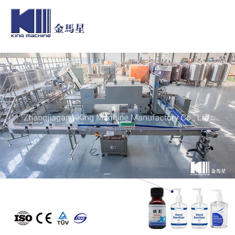 Automatic Antibacterial Disposable 84 Disinfectant Fill Liquid Gel Alcohol Fluid Hand Wash Sanitizer Mixing and Bottle Filling Capping Labeling Packing Machine