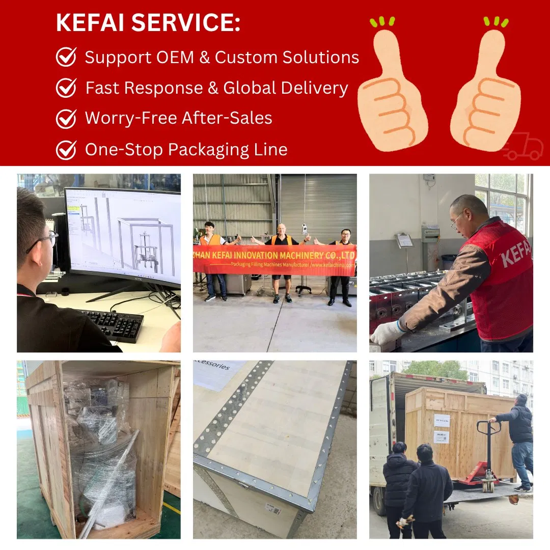 Kefai Automatic Liquid Pet Glass Bottle Dosing Juice Cream Paste Honey Wine Olive Engine Oil Sauce Bottling Filling Capping Sealing Labeling Machine Price