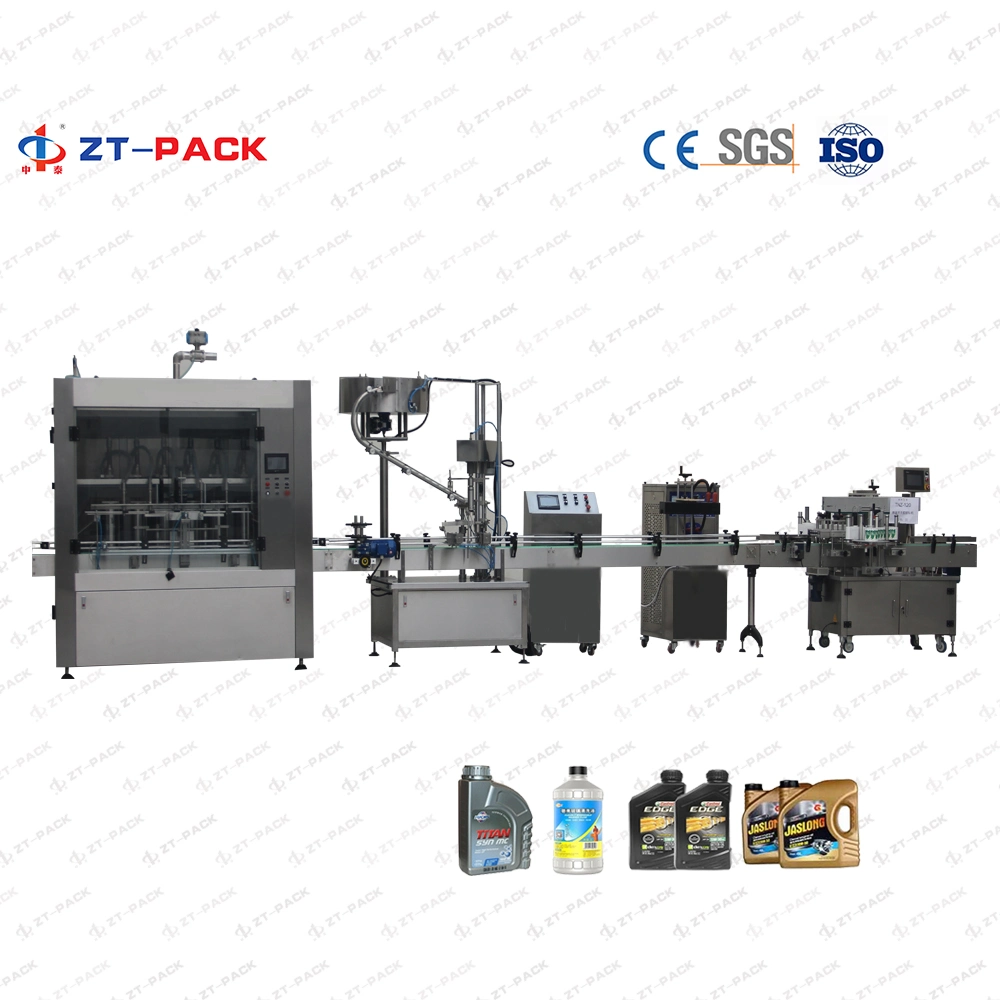 Automatic Liquid Filling Machine for Lubricant/Diesel Engine/Motor Car Oil with Bottling Production/Packing/Filler/Capper/Labeller/Carton Packaging