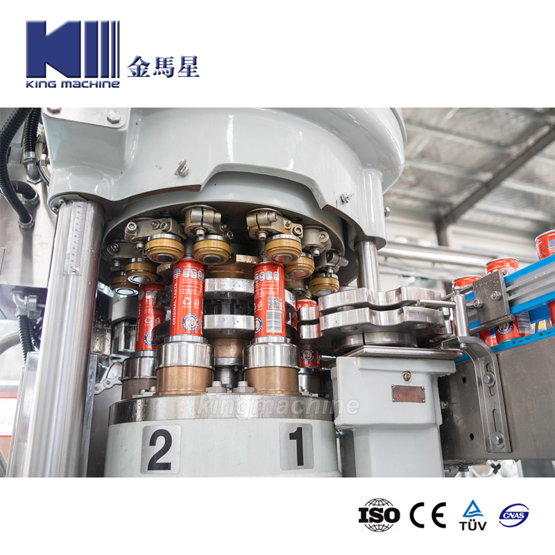 Automatic Aluminum Pet Can Beverage Liquid CSD Carbonated Soft Energy Drink Beer Hot Juice Tea Coffee Milk Sauce Honey Canning Filling Sealing Packaging Machine