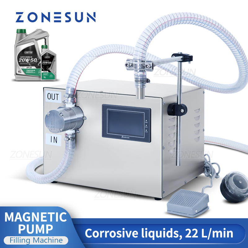 Zonesun Zs-G25A Semi-Automatic 22L Volumetric Liquid Filling Machine for Detergent Edible Oil Shampoo Lotion Bottle Packaging