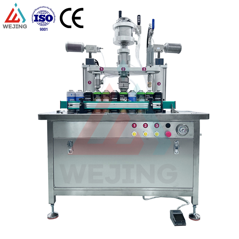 Semi Automatic 3in1 Aerosol Spray Paint Liquid Gas Filling Crimping Machine for Shaving Sunscreen Hair Insecticide Lubricant Spray