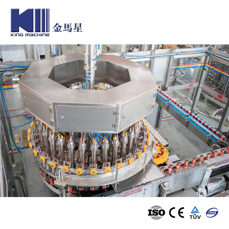Automatic Aluminum Pet Can Beverage Liquid CSD Carbonated Soft Energy Drink Beer Hot Juice Tea Coffee Milk Sauce Honey Canning Filling Sealing Packaging Machine