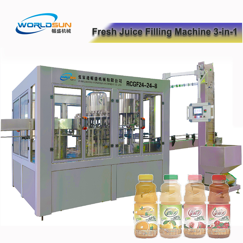 Juice Filling Machine / Automatic Overflow Liquid Bottle Filler for Beverage Juice