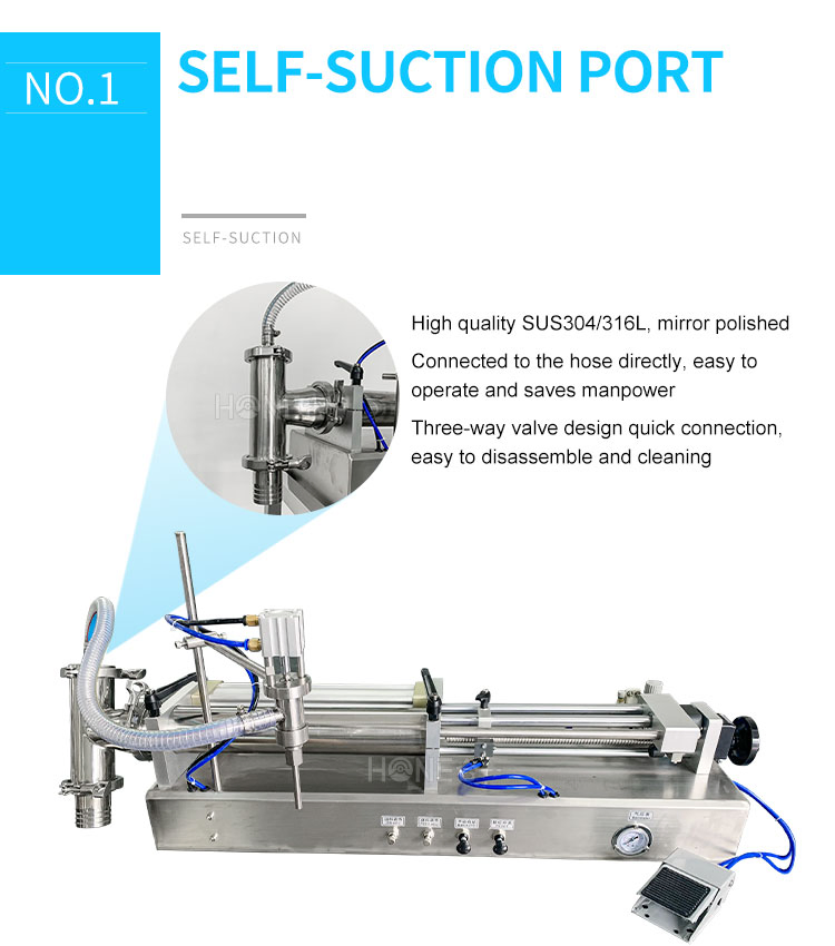 Honemix Semi-Automatic Pneumatic Type Benchtop Piston Filling Machine for Viscous Liquids