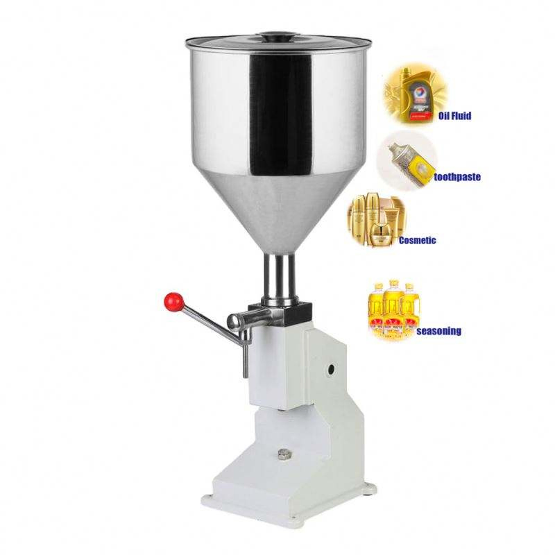 Factory Manual SS304 Stainless Steel Body Volumetric Cream Lotion Liquid Paste Perfume Bottle Can Filling Filler Machine