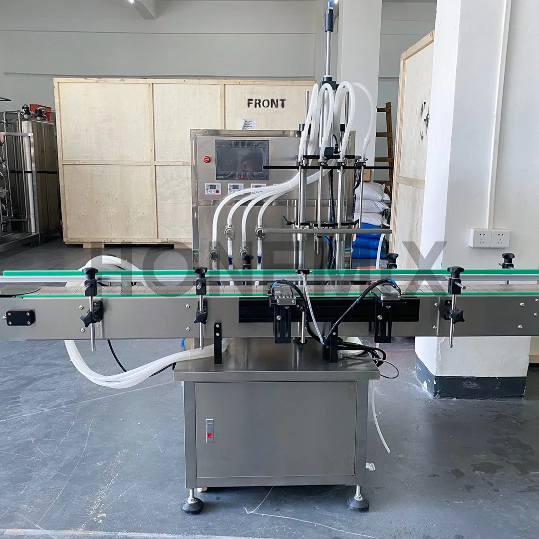 Honemix Automatic Simple Linear Glass Pet Bottle Dosing Liquid Water/Vodka/Vinegar/Soy Sauce/Wine Overflow Filling Machine