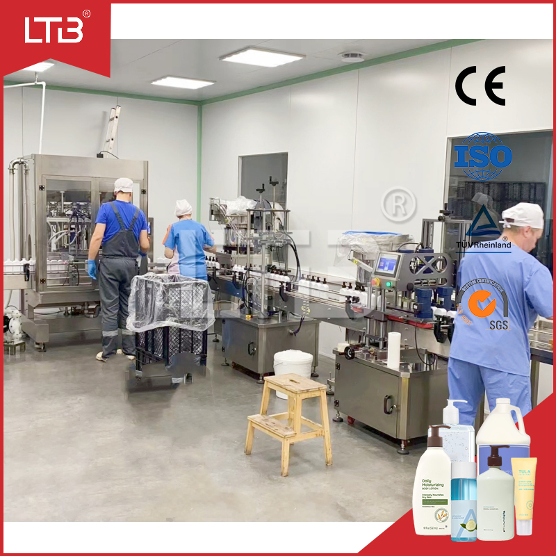 Multi-Head Liquid Filling Machine Shampoo Conditioner Adjustable Nozzles 100ml to 1000ml Bottles Overflow Protection Capping Machine