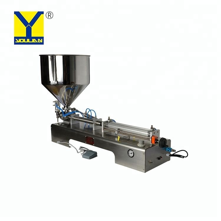 Semi Auto Pneumatic Single Head Liquid and Paste Plastic Bottle Can Jar Filling Bottling Machine