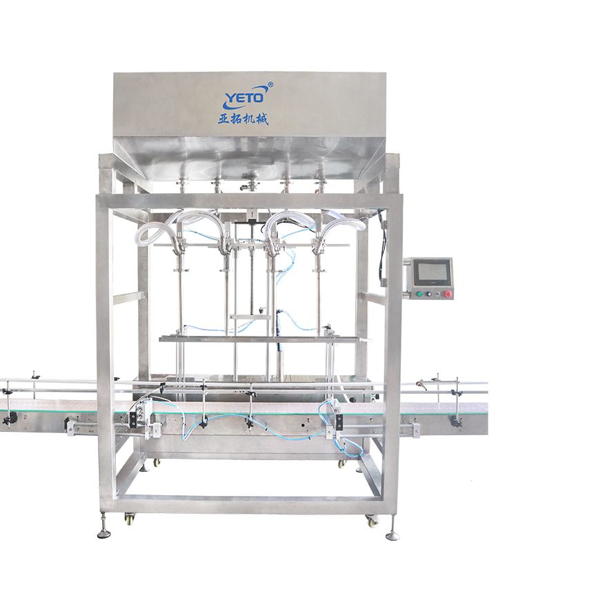 Four Nozzles Automatic Gravity Self Flow Liquid Chemical Detergent Oil Filling Machine